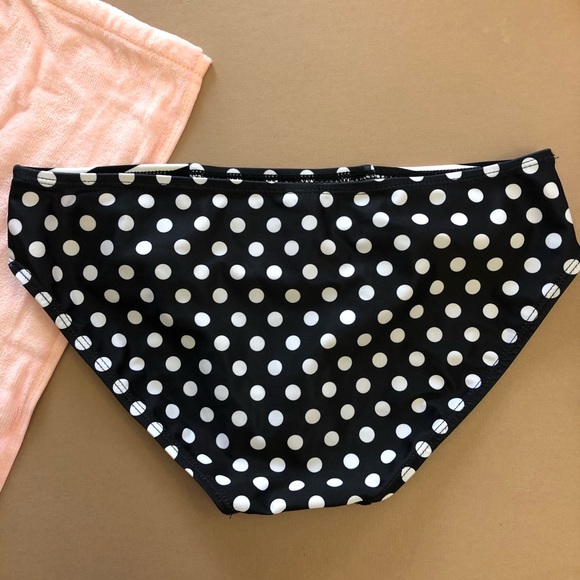 Neon Pink Black & White Striped Polka Dot Bikini - Picture 5 of 8